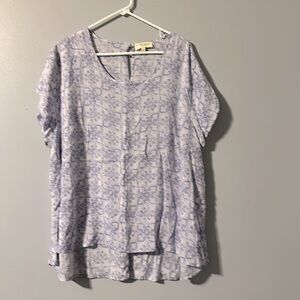 Cynthia Rowley 3X Light Purple Short Sleeve Top